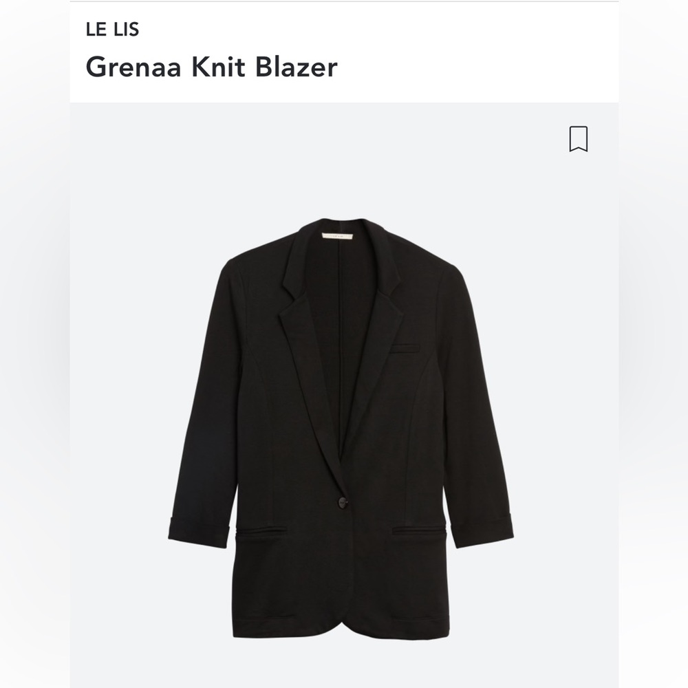 Le Lis Grenna black knit blazer, size medium